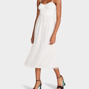 GARDEN VIBES CORSET MIDI DRESS WHITE MULTI | RE:LUV