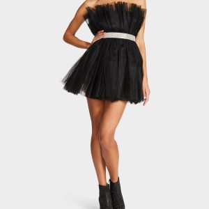 BETSEYS BLING TULLE DRESS BLACK | RE:LUV