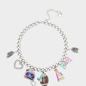 FOOTBALL CHARM NECKLACE MULTI