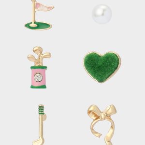 MISMATCH GOLF STUD SET GREEN