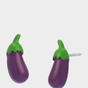 EGGPLANT STUD EARRINGS PURPLE