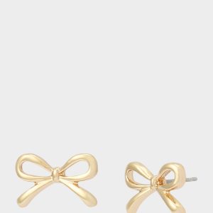 BOW STUD EARRINGS GOLD