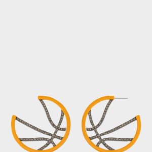 BASKETBALL HOOP EARRINGS ORANGE