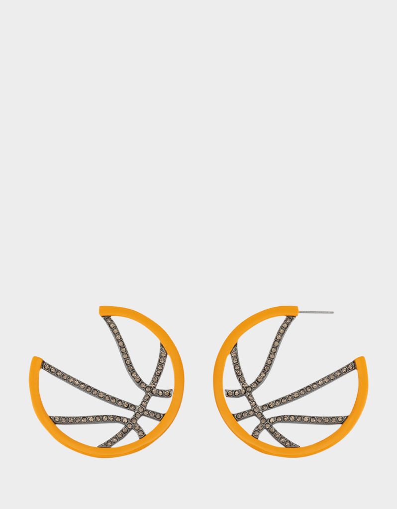 BASKETBALL HOOP EARRINGS ORANGE