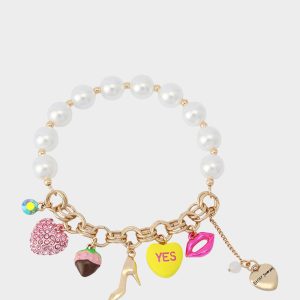 SWEETHEART CHARM STRETCH BRACELET PEARL