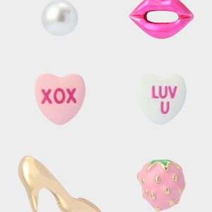 MISMATCH XOXO STUD SET PINK