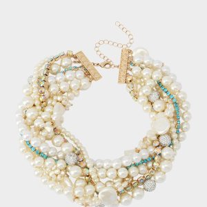 PEARL STRANDS COLLAR NECKLACE PEARL