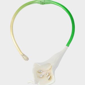 CALLA LILY COLLAR NECKLACE GREEN