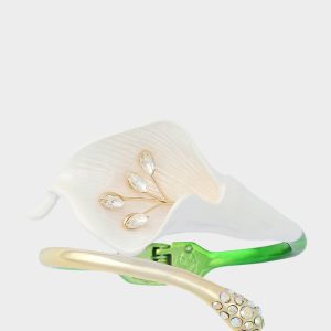 CALLA LILY BYPASS BANGLE BRACELET GREEN