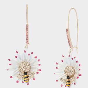 FLOWER BEE EARRINGS WHITE