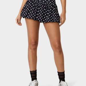 POLKA DOT PRINT BUBBLE SKIRT BLACK MULTI