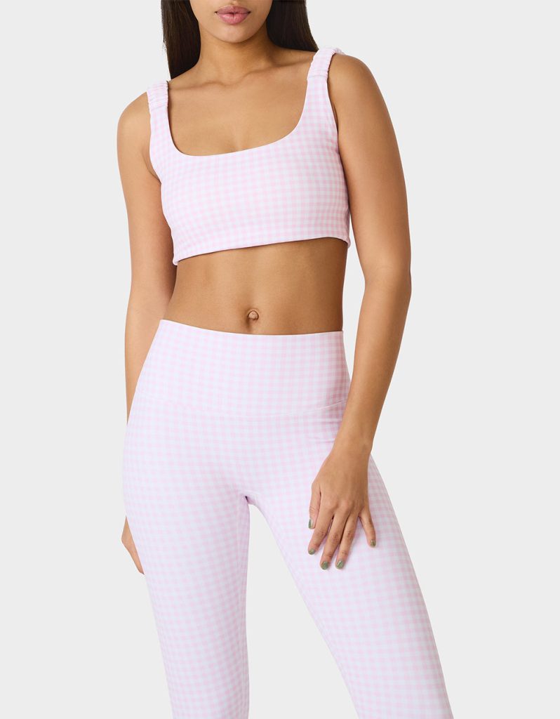 GINGHAM PRINT BRA TOP PINK MULTI