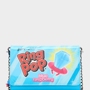 RING POP® PATENT WALLET ON CHAIN BLUE