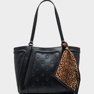 SKULLICIOUS TOTE WITH SCARF BLACK