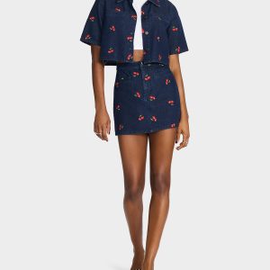 CHERRY ON TOP SKIRT DENIM