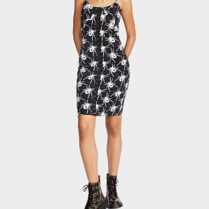 80TH BASH SNAP FRONT SLIP DRESS BLACK/WHITE | RE:LUV