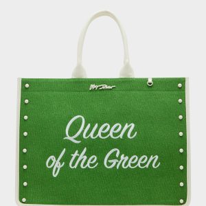 QUEEN OF THE GREEN CANVAS TOTE GREEN