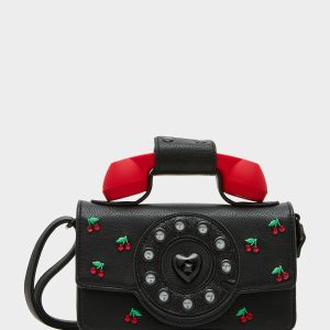 KITSCH CHERRY MINI PHONE BAG RED BLACK | RE:LUV