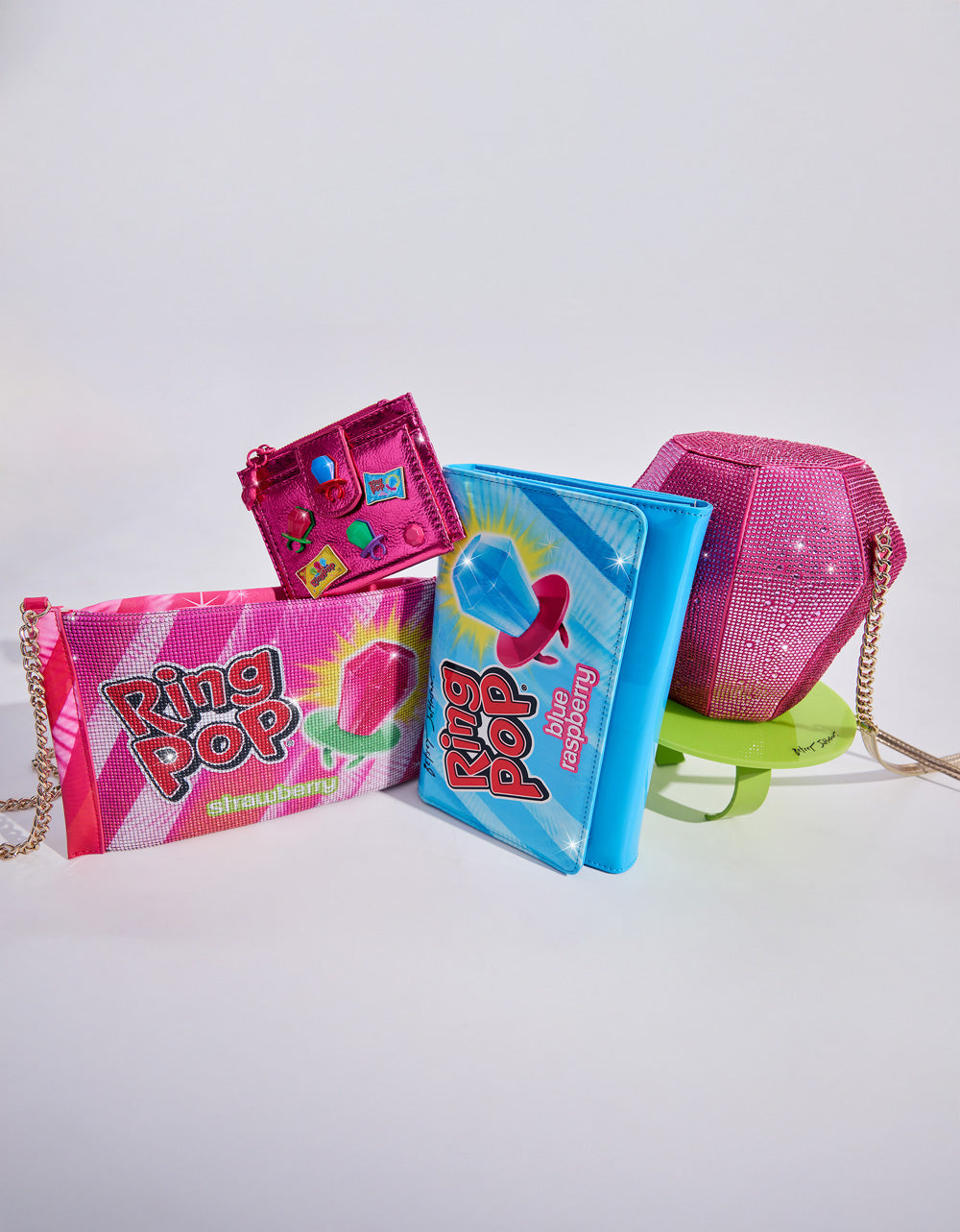 RING POP® PATENT WALLET ON CHAIN BLUE - Image 8